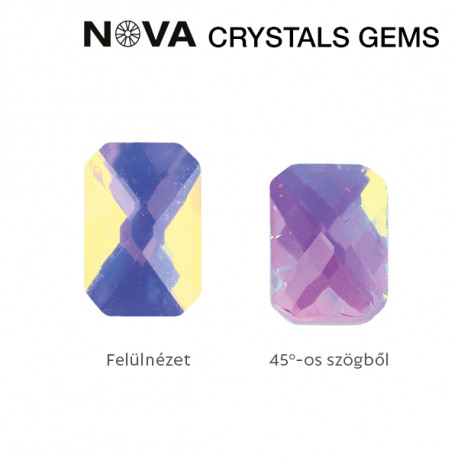 NOVA Crystals čtverec Aurora (10ks) 6mm
