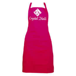 Zástěra Crystal Nails tištěné logo - růžová